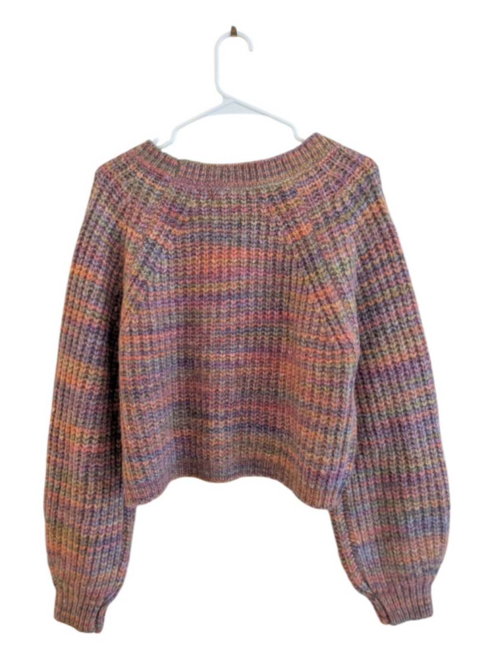 Jessica Simpson NWT Multicolor Cropped Cardigan Sweater Size L Chunky Knit Y2K - Picture 3 of 9